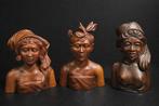 Drie Balinese bustes - Beeld - Indonesië (Zonder, Antiek en Kunst