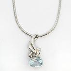 Ketting met hanger - 18 karaat Witgoud - 1.00ct. tw.