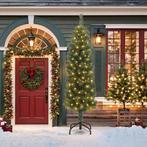 vidaXL Kunstkerstboom Groen 210 cm PVC en Staal en Kunststof, Diversen, Kerst, Verzenden, Nieuw