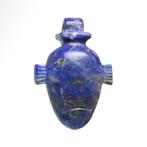 Oude Egypte, Nieuwe rijk Lapis Lazuli Hart Amulet, Sieraden, Tassen en Uiterlijk, Antieke sieraden