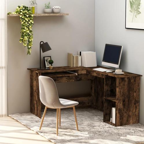 vidaXL Hoekbureau 120x140x75 cm bewerkt hout gerookt, Huis en Inrichting, Bureaus, Nieuw, Verzenden