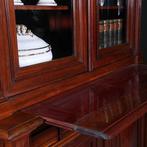 Kolossale Franse mahonie Boekenkast of Servieskast met stati, Antiek en Kunst, Antiek | Meubels | Kasten, Ophalen of Verzenden