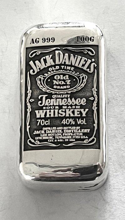 100 gram - Zilver .999 - -No Reserve- Jack Daniels (Zonder, Postzegels en Munten, Edelmetalen en Baren