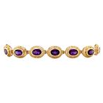 Gouden vintage armband met amethist 14 krt, Sieraden, Tassen en Uiterlijk, Armbanden, Ophalen of Verzenden, Nieuw