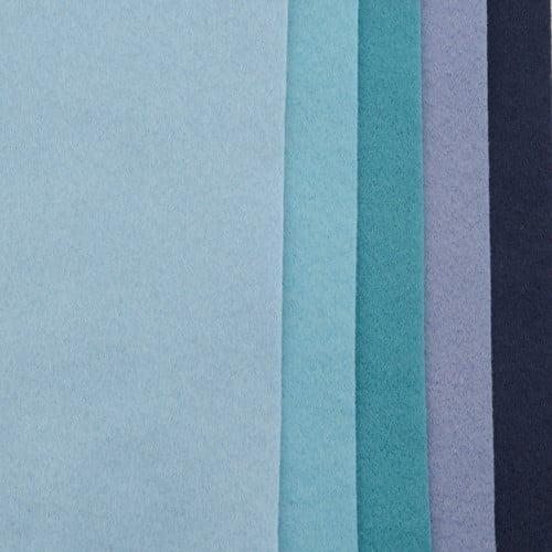 Viltlapjes blauwtinten kit 3 20x30 cm 1mm dik per pak 10, Hobby en Vrije tijd, Knutselen, Nieuw, Ophalen of Verzenden