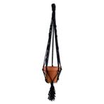 Stoere Macramé Plantenhanger – Zwart – 85 cm