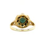 Gouden entourage ring met groen glas 14 krt, Sieraden, Tassen en Uiterlijk, Ringen, Nieuw, Ophalen of Verzenden