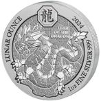 Rwanda / Ruanda Lunar Dragon 1 oz 2024, Postzegels en Munten, Munten | Afrika, Verzenden, Overige landen, Losse munt, Zilver