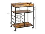 Verrijdbare Serveerwagen Multifunctionele 3-Etage Trolley, Huis en Inrichting, Verzenden, Nieuw
