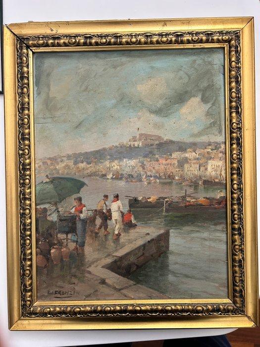 Italiaanse school (XX) - Scorcio portuale, Antiek en Kunst, Kunst | Schilderijen | Klassiek