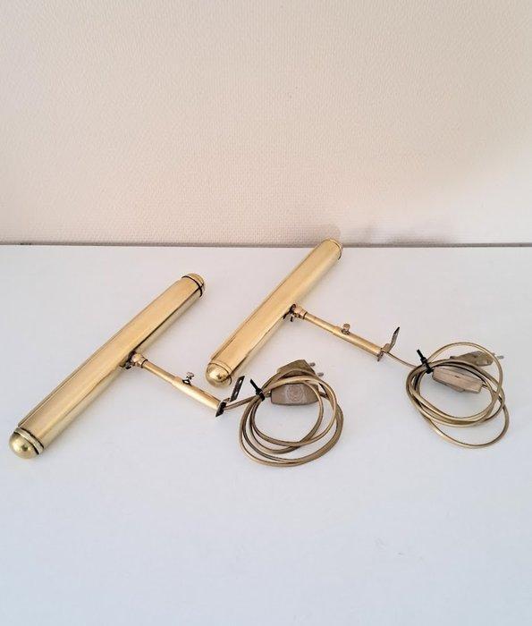 Lamp (2) - Schilderij - Pianolampen - Messing, Antiek en Kunst, Curiosa en Brocante