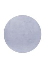 Rond Hoogpolig Vloerkleed | Pouffy | Zilver | 160x160 cm, Verzenden, Nieuw