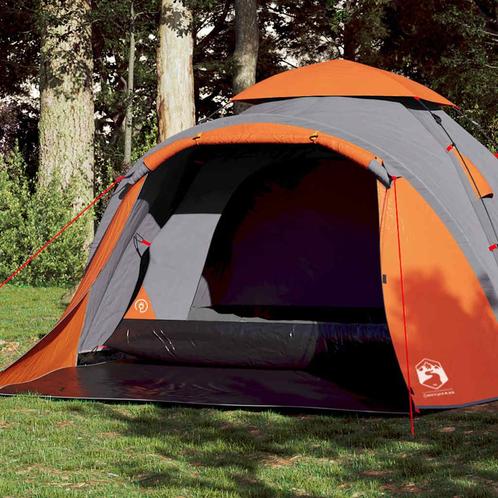 vidaXL Koepeltent 3-persoons snelontgrendeling grijs en, Caravans en Kamperen, Tenten, Nieuw, tot en met 2, Verzenden