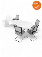 Bureau Tube met vergaderstuk - wit onderstel - afmeting en b, Vergader- of Presentatieruimte, Ophalen of Verzenden, Gebruikt, Bureau