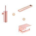 Toilet accessoires set Mat rose goud design met beugel, Verzenden, Nieuw