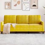 Gele Fluweel Bank 180cm - | Tweedekansje | Stijlvol & Goe..., Minder dan 75 cm, 150 tot 200 cm, Ophalen of Verzenden, Rechte bank