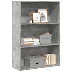 vidaXL Boekenkast 80x30x114 cm bewerkt hout betongrijs, Huis en Inrichting, Kasten | Boekenkasten, Minder dan 50 cm, Verzenden