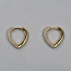 Dames oorbellen goudkleurig hart met steentjes nieuw, Met kristal, Overige materialen, Hangers, Verzenden