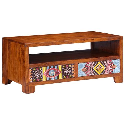 vidaXL Salontafel 90x50x40 cm massief acaciahout, Huis en Inrichting, Tafels | Salontafels, 50 tot 100 cm, Nieuw, Overige houtsoorten