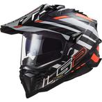 LS2 MX701 Explorer Carbon Edge Zwart Fluo Oranje Adventure, 3XL of groter, Nieuw met kaartje, Overige merken, Heren