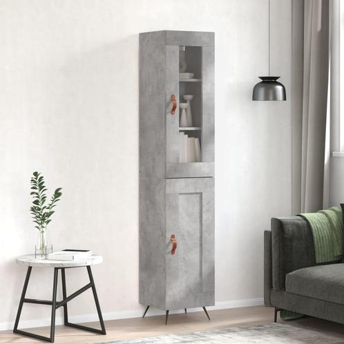 vidaXL buffetkast 34,5x34x180 cm bewerkt hout betongrijs, Huis en Inrichting, Kasten | Buffetkasten, 25 tot 50 cm, Nieuw, Overige houtsoorten