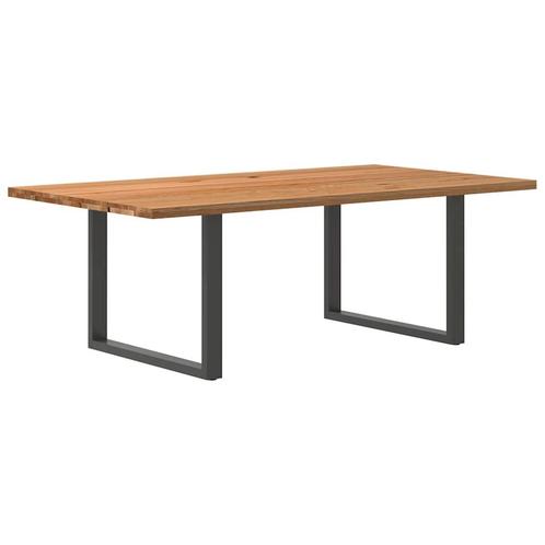 vidaXL Eettafel rechthoekig 220x120x74 cm massief eikenhout, Huis en Inrichting, Tafels | Eettafels, Nieuw, Verzenden