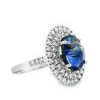Ring Platina - 7.14ct. tw. Saffier - Diamant, Nieuw