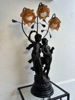 Tafellamp met beeldje - Decoratieve Lamp met Bronzen Beeld