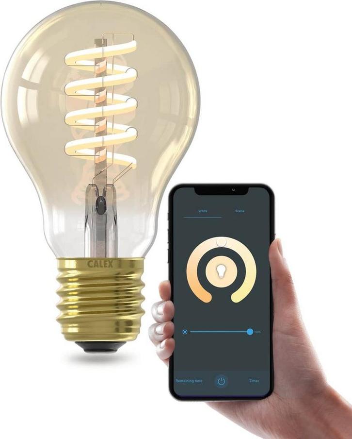 Calex Smart Filament LED Lamp - E27 - Warm Wit Licht - Goud, Huis en Inrichting, Lampen | Losse lampen, Zo goed als nieuw, Ophalen of Verzenden