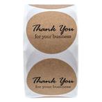 500 stickers labels rol thank you for your business kraft, Ophalen of Verzenden, Nieuw