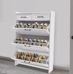 Smalle Vrijstaande Schoenenkast  3 Klapladen en 2 Lades  Wit, Huis en Inrichting, Kasten | Schoenenkasten, Verzenden, Nieuw