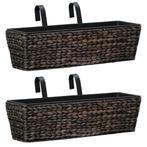 vidaXL Plantenbakken 2 st waterhyacint bruin, Overige materialen, Minder dan 30 cm, Verzenden, Nieuw