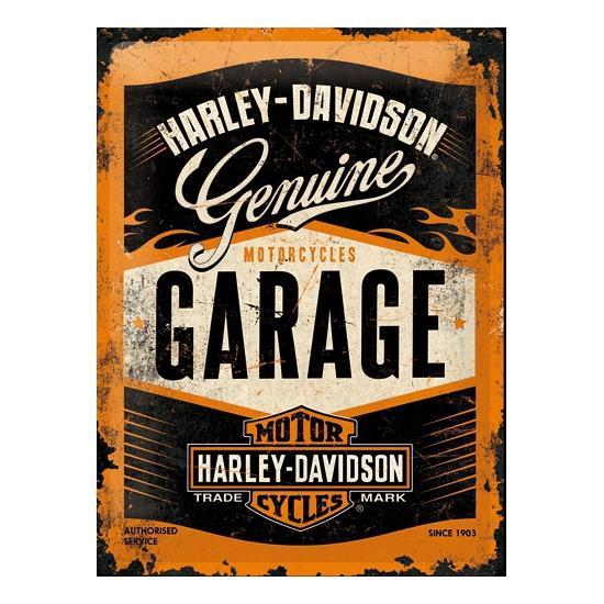 Tinnen plaatje Harley Davidson garage 30 x 40 cm - Metalen.., Hobby en Vrije tijd, Feestartikelen, Verzenden