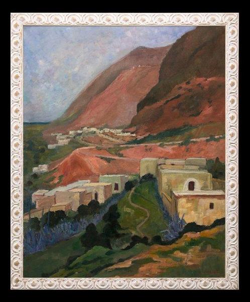 École Orientaliste (c. 1930) - Paysage de la Grande Canarie, Antiek en Kunst, Kunst | Schilderijen | Klassiek