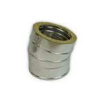 Dubbelwandig rookkanaal RVS, bocht 30° graden,  Ø125-180, Ophalen of Verzenden, Nieuw