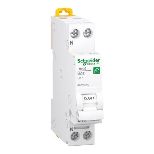Schneider installatieautomaat / 1-polig + nul, C16A / Resi9, Doe-het-zelf en Verbouw, Elektra en Kabels, Nieuw, Ophalen of Verzenden