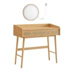 Boho Kaptafel met LED-Spiegel en 3 Lades, Huis en Inrichting, Tafels | Kaptafels, Verzenden, Nieuw