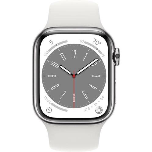 Apple Watch Series 8 - 4G - 45mm - Zilver Roestvrijstaal, Hobby en Vrije tijd, Overige Hobby en Vrije tijd, Zo goed als nieuw