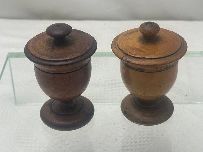 dekselvaas (2) - Hout - apotheek of drogisterij, Antiek en Kunst, Antiek | Overige Antiek