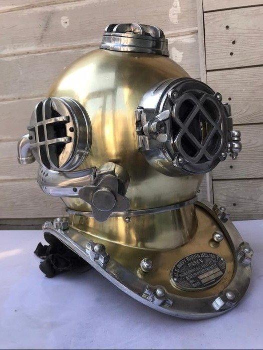Duikhelm - XXL deluxe U.S. Mark V Deep Sea Divers-helm -, Antiek en Kunst, Kunst | Designobjecten