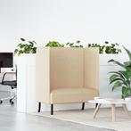 vidaXL Hoge Rug Bank Crème 109x56x121 cm Stof, Huis en Inrichting, Banken | Bankstellen, Verzenden, Nieuw, Stof, Minder dan 150 cm