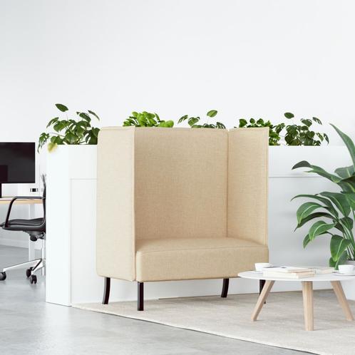 vidaXL Hoge Rug Bank Crème 109x56x121 cm Stof, Huis en Inrichting, Banken | Bankstellen, Nieuw, Minder dan 150 cm, Stof, Verzenden