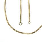 Lange gouden gourmetschakel ketting | 70 cm, Ophalen of Verzenden, Gebruikt, Overige kleuren, Goud