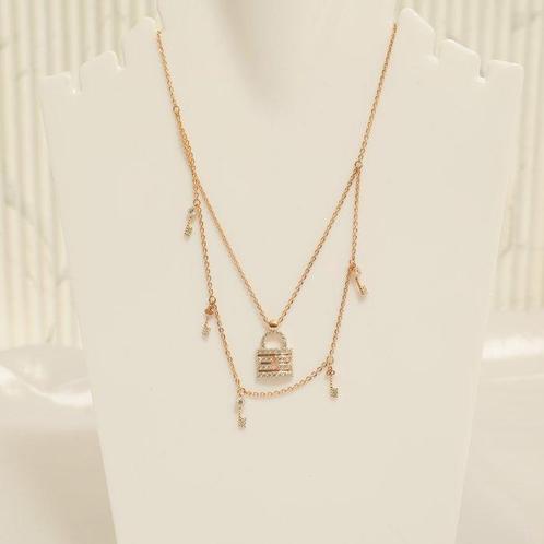 Halsketting - 14 karaat Roségoud - 0.43ct. tw. Diamant, Sieraden, Tassen en Uiterlijk, Kettingen