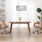 vidaXL Eetkamerstoel draaibaar gebogen hout en stof taupe, Huis en Inrichting, Stoelen, Verzenden, Nieuw