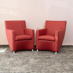 2x Leolux Dolcinea fauteuil, Cherry rood leder - nieuwstaat!