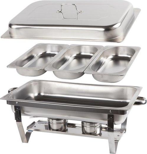 Alora Chafing Dish Chrome 3 Bakken - Voedsel Warmhouden -, Huis en Inrichting, Keuken | Keukenbenodigdheden, Nieuw