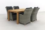 VDG Torino paloma grijs/Rome 170 cm. tuinset - 5-delig, Tuin en Terras, Tuinsets en Loungesets, Verzenden, Nieuw, Hout, Tuinset