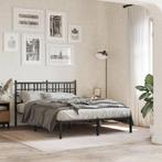 vidaXL Bedframe met hoofdbord metaal zwart 120x190 cm, Huis en Inrichting, Slaapkamer | Bedden, Verzenden, Zwart, Nieuw, 190 cm of minder