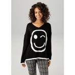 Aniston CASUAL Gebreide trui met gebreid smiley, Verzenden, Nieuw